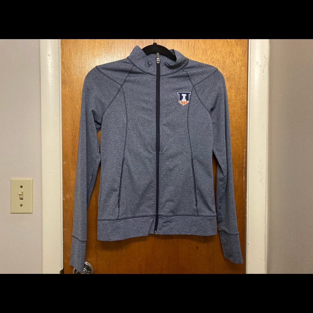 Women’s Illinois fighting Illini gray full-zip sweater
